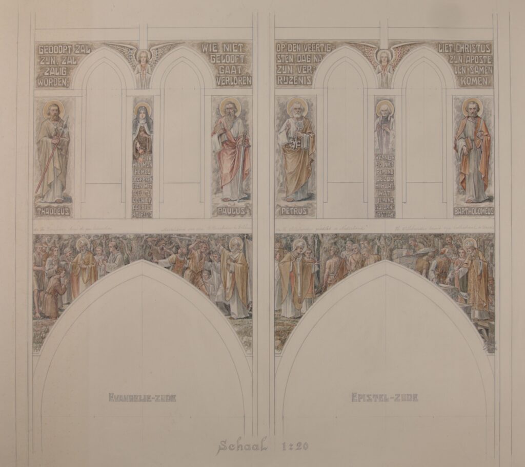 PB260 074 1946 Poeldijk HBartelomeuskerk Epistel en Evangeliezijde