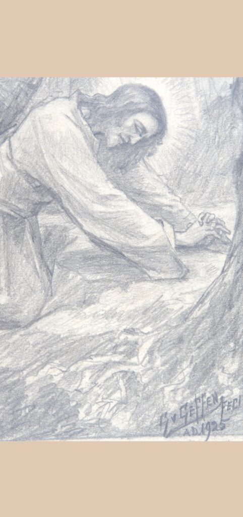 OA210 066 1925 Christus in Hof detail 1