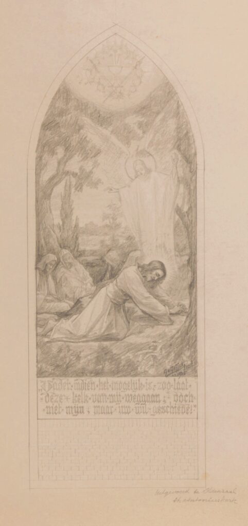 OA210 066 1925 Christus Hof Olijven potloodschets