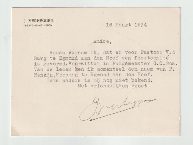 19340316 Amice briefkaart Feest Pastoor