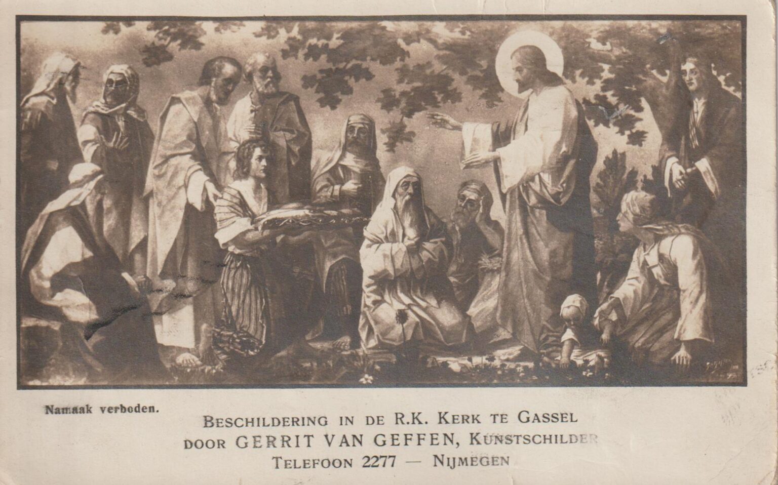 GJ210 Schildering gemaakt in Gassel Birefkaart