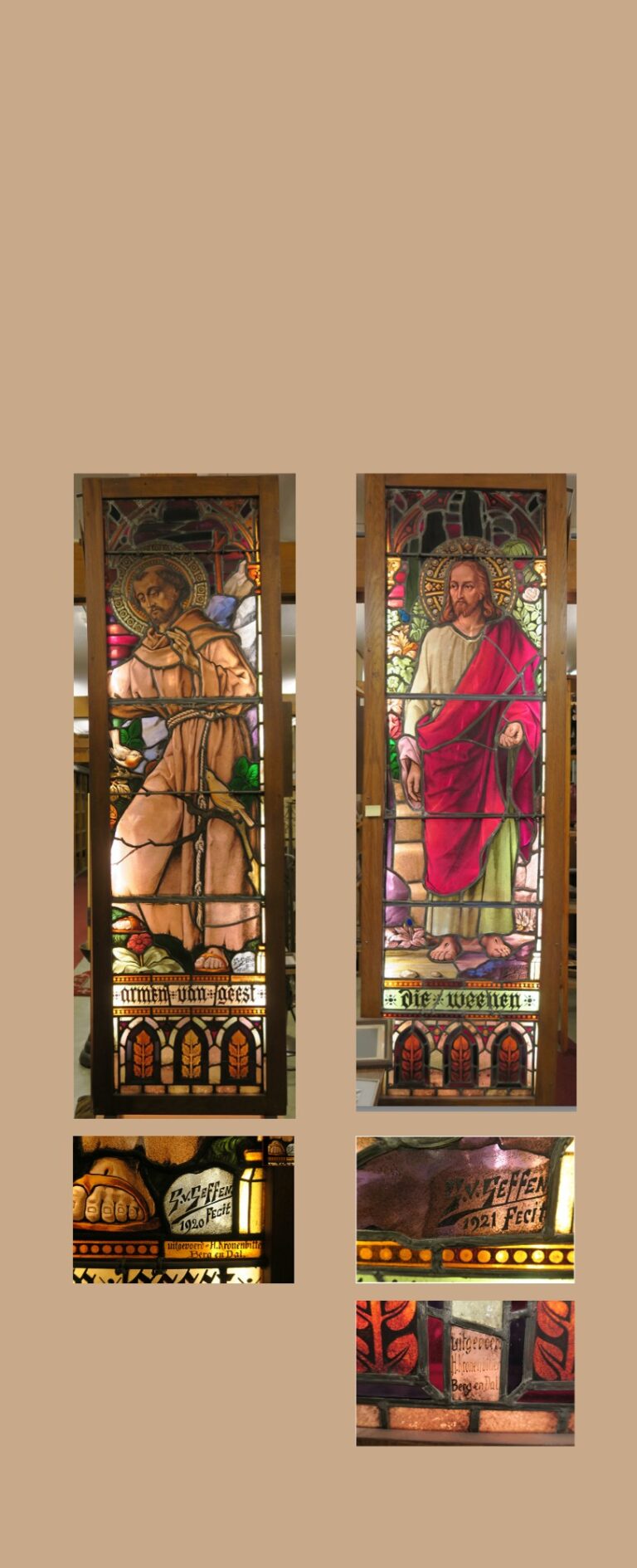 TF405 glasraam Christusfiguur en Franciscus van Assisi Fotos MCC